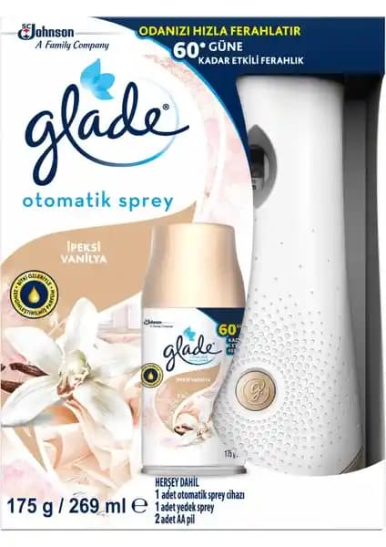 Glade Otomatik Sprey Vanilya Makinesi: Modern Tasarımıyla Ferahlatıcı Kokular Sunar