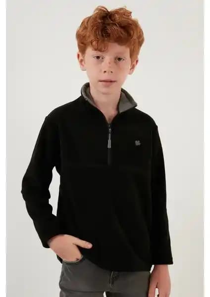 Lela Yu<muş>ak Dokulu Fermuarlı Dik Yaka Şardonlu Kışlık Polar Çocuklar İçin Güvenilir ve Şık Tasarım