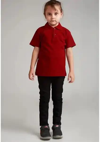 Mavimoure Unisex Çocuk Polo Yaka Kısa Kollu Tişörtleri Günlük ve Okul Kullanımı İçin Uygun