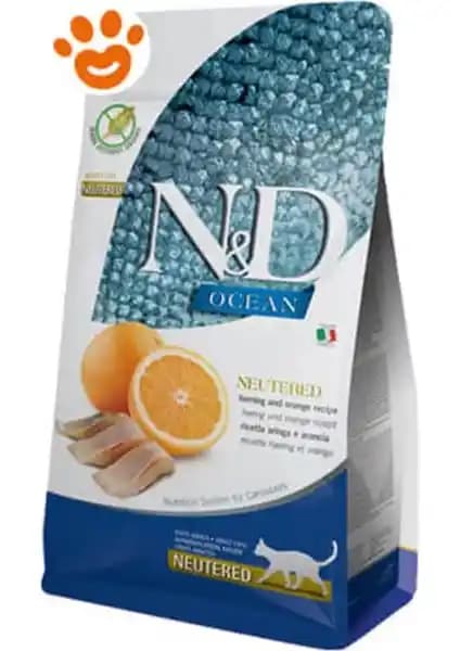 N&D Ocean Ringa Balıklı Portakallı Kısırlaştırılmış Kedi Maması Sağlıklı ve Lezzetli Bir Seçenek