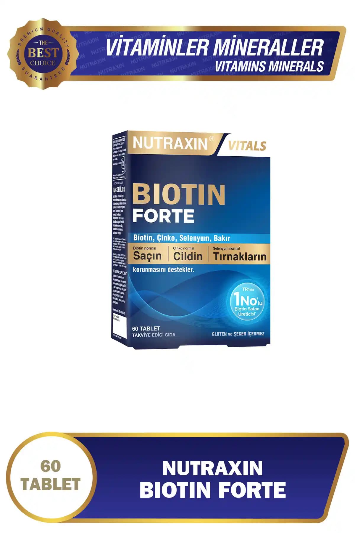 Nutraxin Biotin Forte 5.000 Mcg Saç ve Tırnak Sağlığı Destekleyici Takviye Ürünü