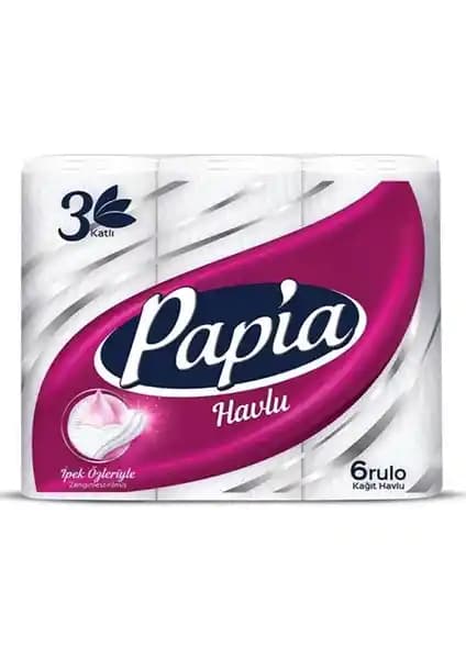Papia 3 Katlı Kağıt Havlu 6'lı Paket ile Günlük Temizlik ve Hijyen İhtiyaçlarınız