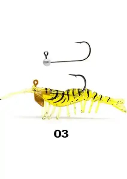 Remixon Ayu Shrimp Karides: Tuzlu Su Balıkçılığı İçin Dayanıklı ve Renkli Silikon Yem