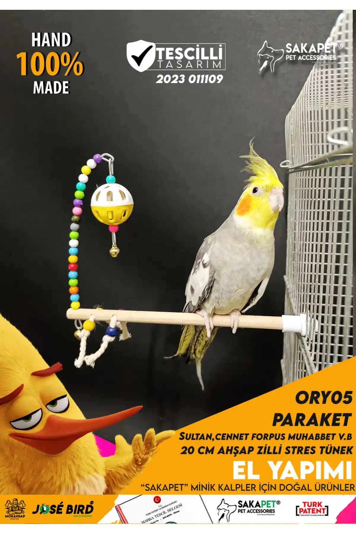 SAKAPET Tünekli Stres Topu: Evcil Kuşlar İçin Dayanıklı ve Eğlenceli Oyuncak