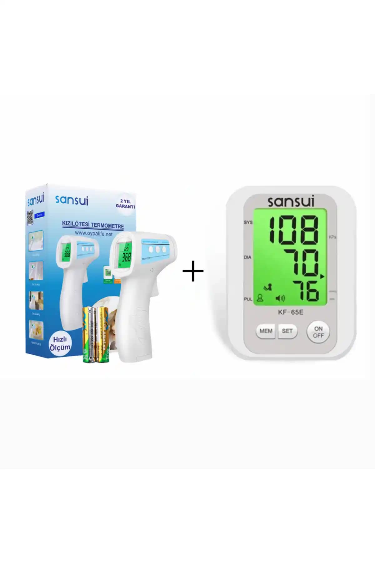 SANSUI Türkçe Konuşan Tansiyon ve Temassız Ateş Ölçer Cihazları Günlük Sağlık Takibi İçin