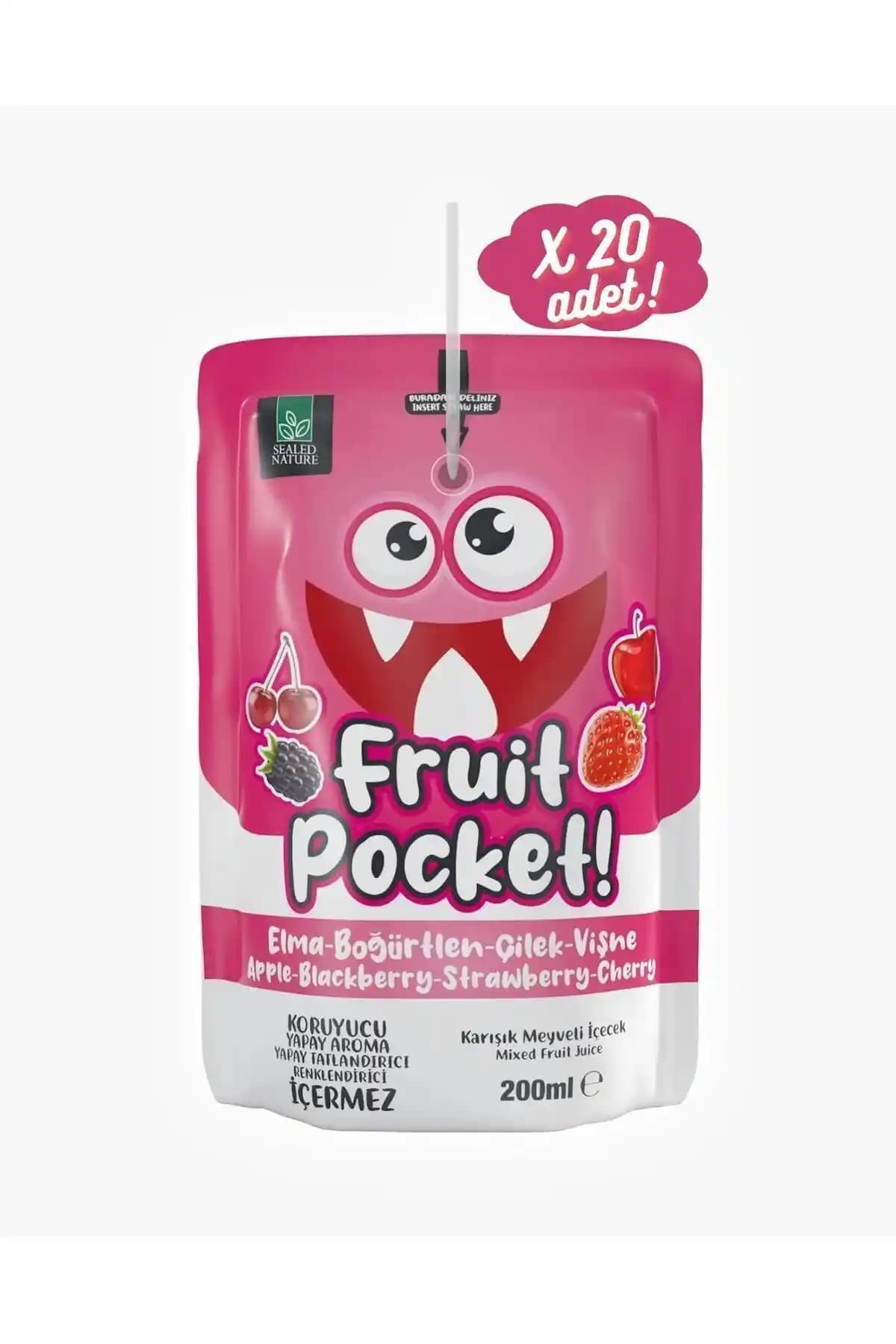 Sealed Nature Fruit Pocket Pembe Meyve İçeceği Sağlıklı ve Doğal İçeriğiyle Günlük Tüketim İçin Uygun