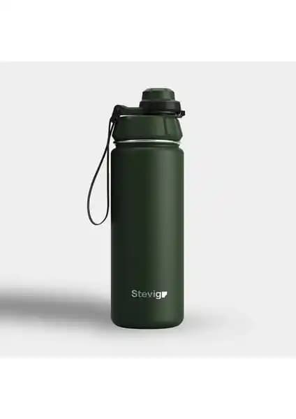 Stevig 1 El Sızdırmaz Çelik Termos 500 ml Yeşil - Dayanıklı ve Pratik Tasarım
