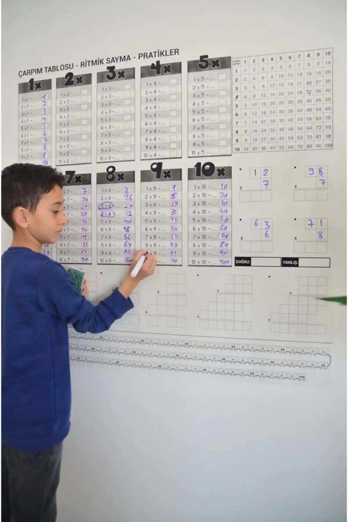 Çarpım Tablosu Karşılaştırması: 100x100cm ve 70x70cm Modellerinin Özellikleri ve Kullanıcı Yorumları