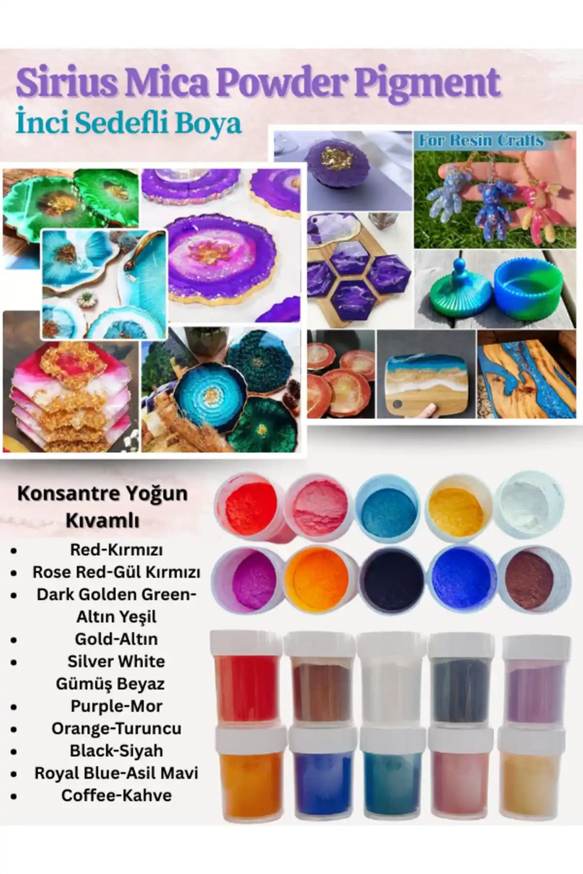 Sirius Hobi Epoksi Reçine Mum Boya Mica Powder Seti ile Yaratıcılığınızı Geliştirin