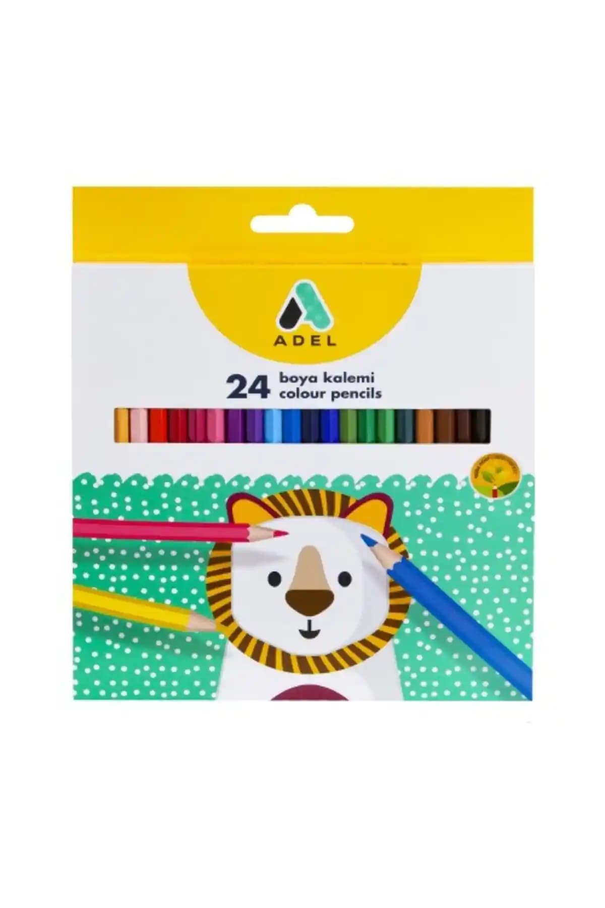 Adel Kuru Boya Kalemi 24 Renk Tam Boyu - Yaratıcılığı Destekleyen Güvenli Sanat Malzemesi