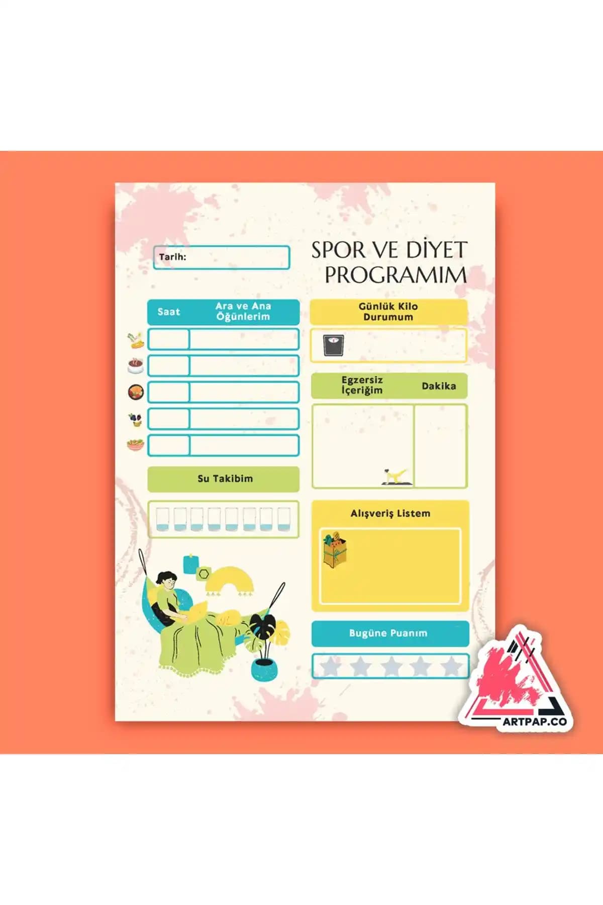 Artpap Spor Diyet Planlayıcı: Günlük ve Haftalık Sağlıklı Yaşam Planlarınız İçin