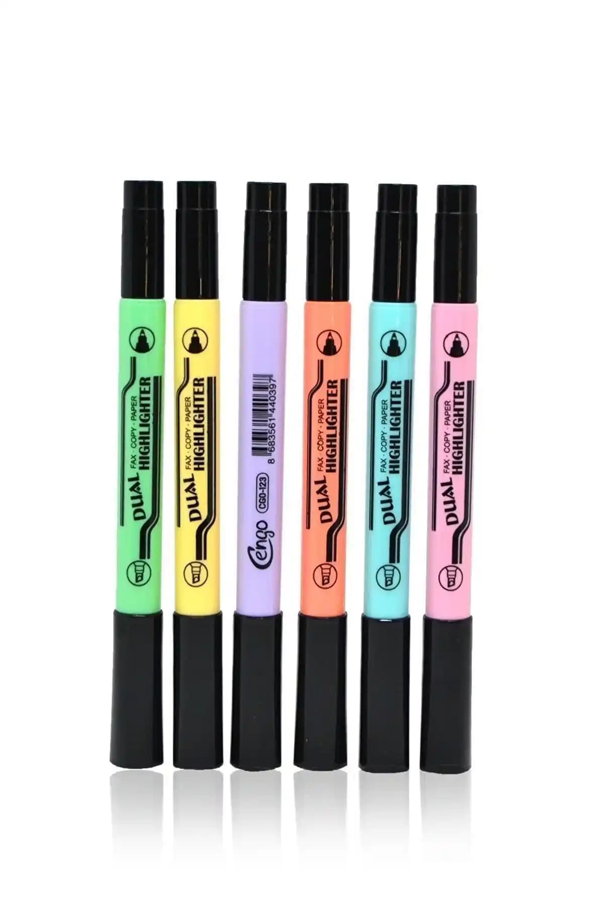 Cengo Çift Taraflı Pastel Renk Fosforlu Kalemler 6'lı Set ile Yaratıcılığınızı Geliştirin