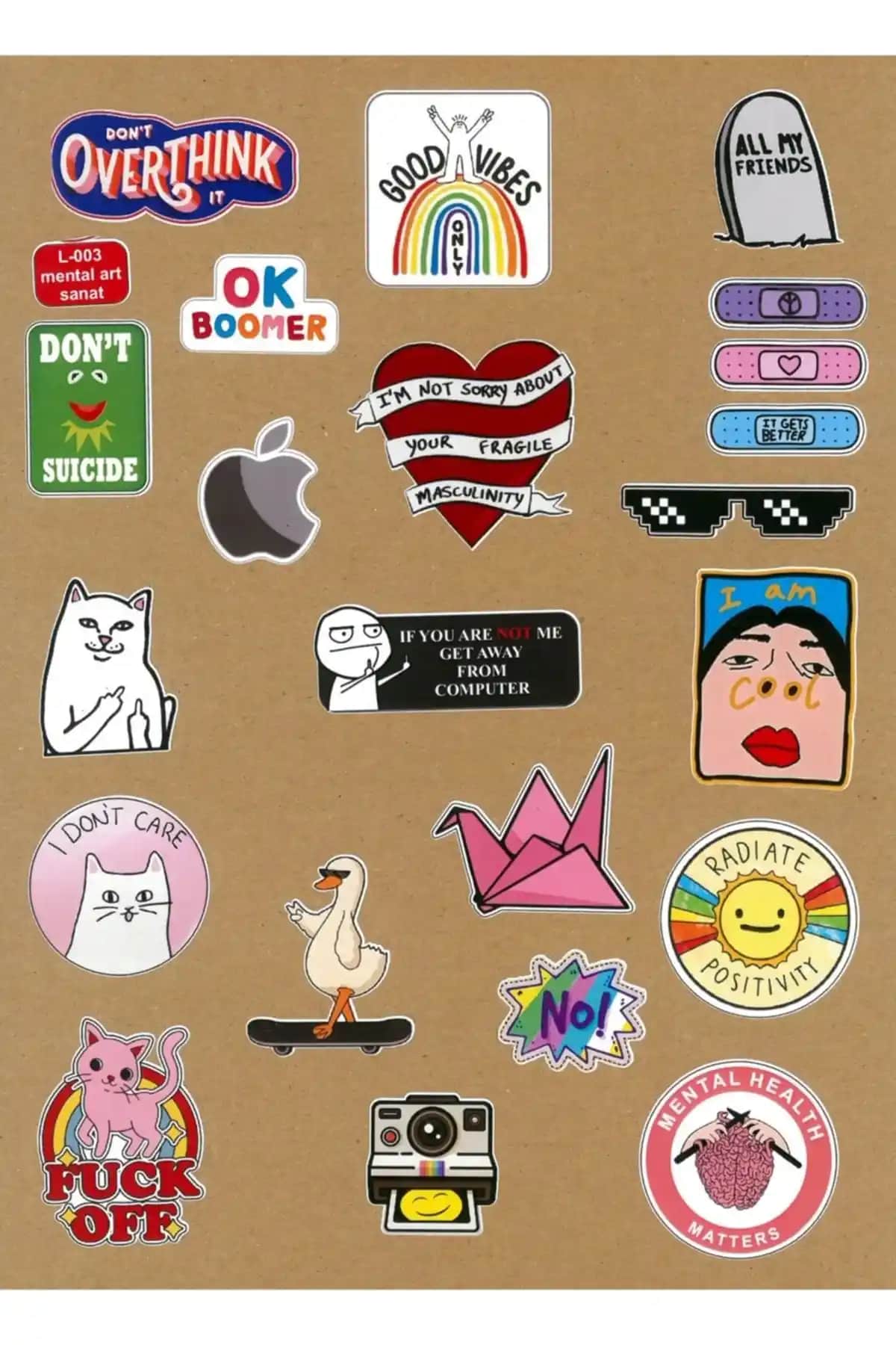 ENGINPRINT Mental Art Temalı Laptop ve Tablet Sticker Seti ile Cihazlarınızı Kendinize Özgü Hale Getirin