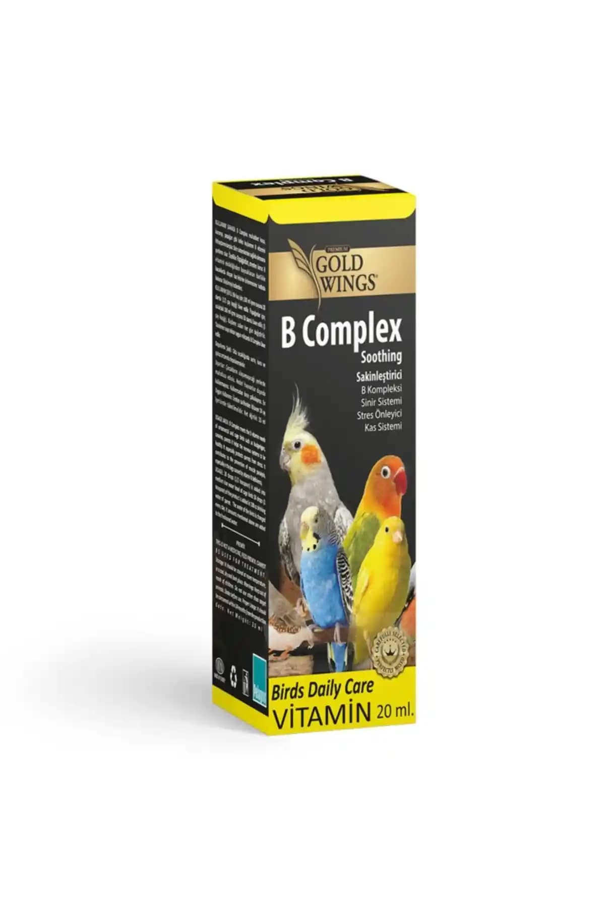 Gold Wings B-Complex Stres Önleyici Kuş Vitamini Kuşların Sağlığını ve Refahını Destekler