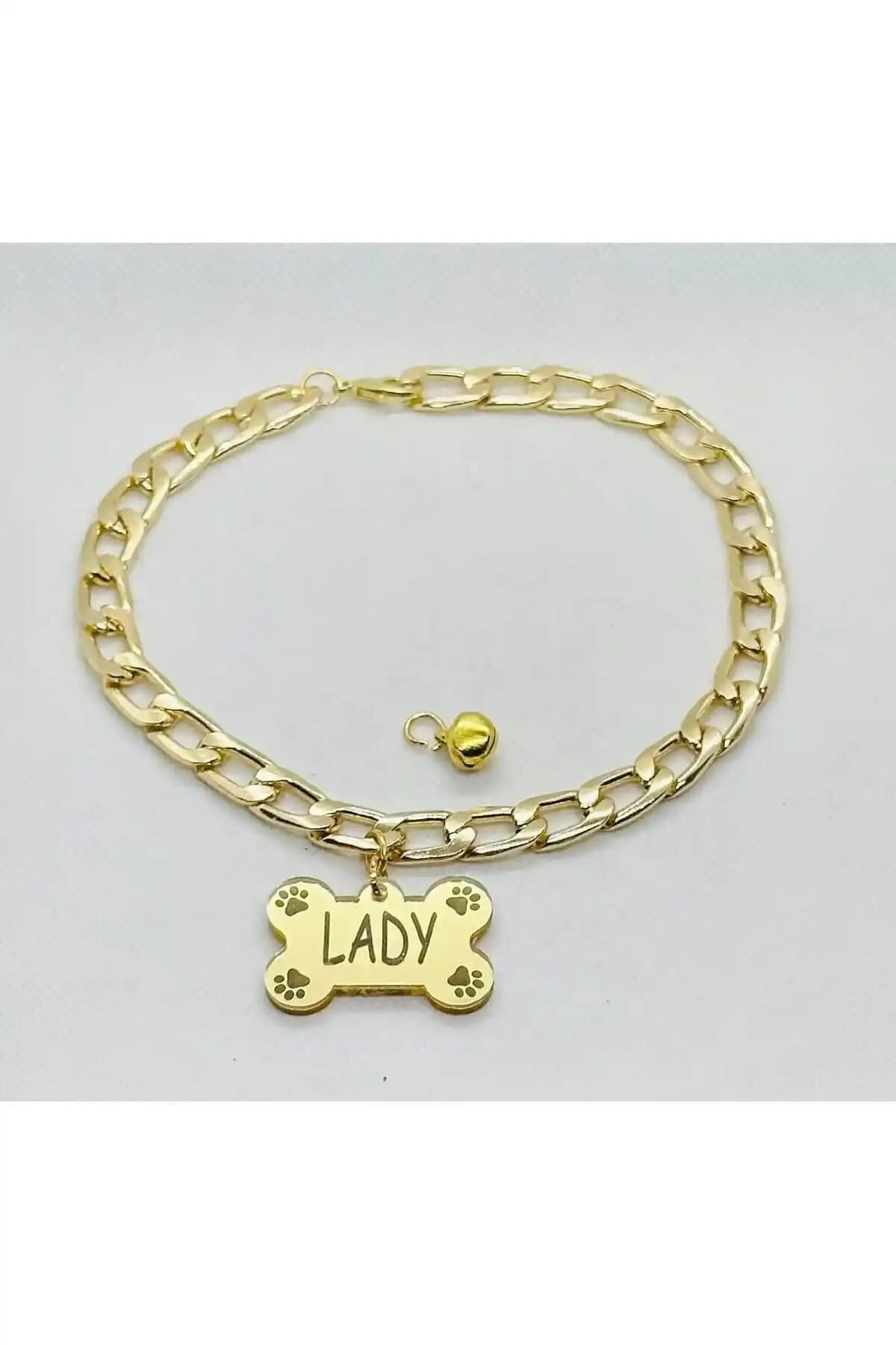 Hebmeyy Köpek Alüminyum Gold Gümsü ve Siyah İsimlik ile Şık ve Dayanıklı Tasarım