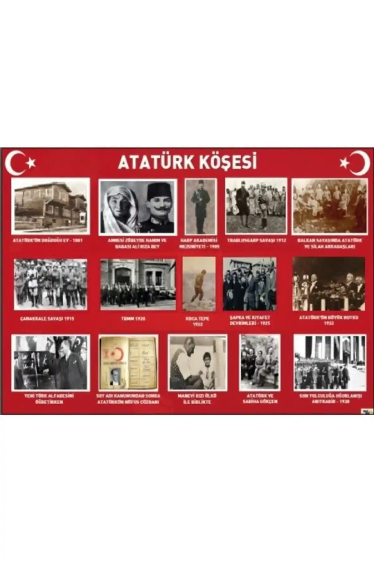 Okulcenter Atatürk Köşesi 1 Vinil Dekorasyon 70x100 Cm Eğitim ve Dekorasyon İçin Şık Bir Seçenek