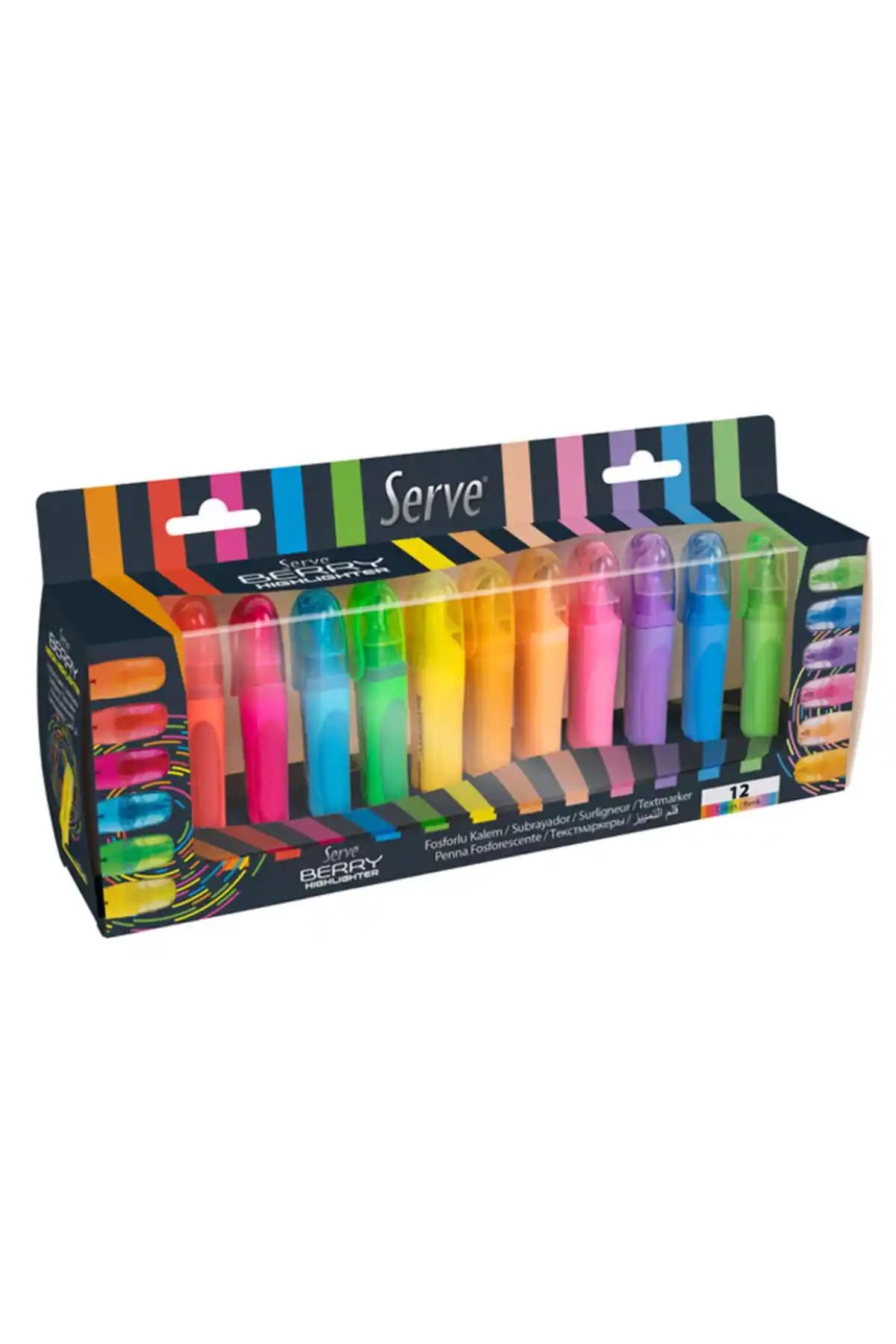 Serve Berry Fosforlu Kalem Seti: Renkli ve Dayanıklı Çizim Araçları
