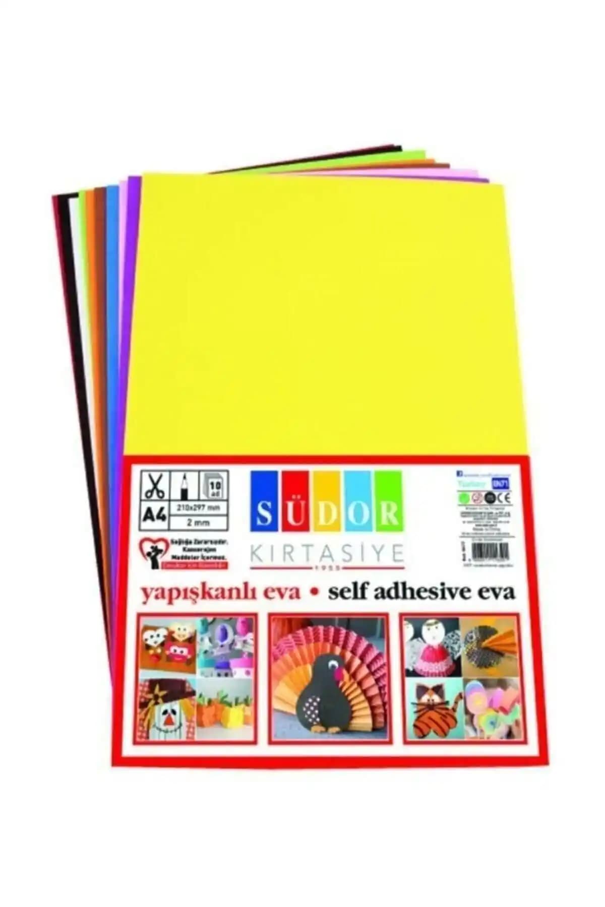 Südor Eva Yapışkanlı El İşi Kağıtları 20x30 Cm 10 Renkli Çok Yönlü Kullanım