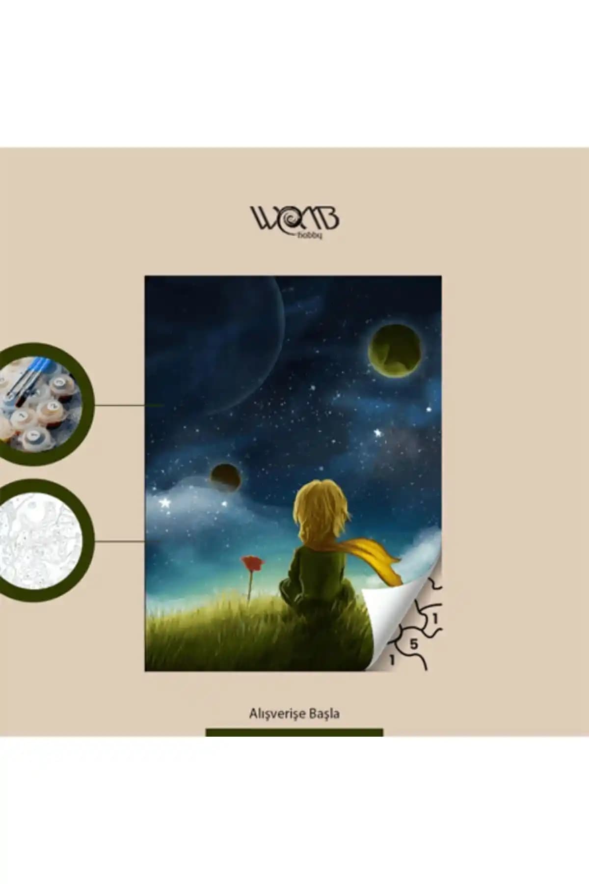 WOMBHOBY Küçük Prens Sayılarla Boyama Seti Çocuk ve Yetişkinler İçin Sanat ve Hobi Ürünü