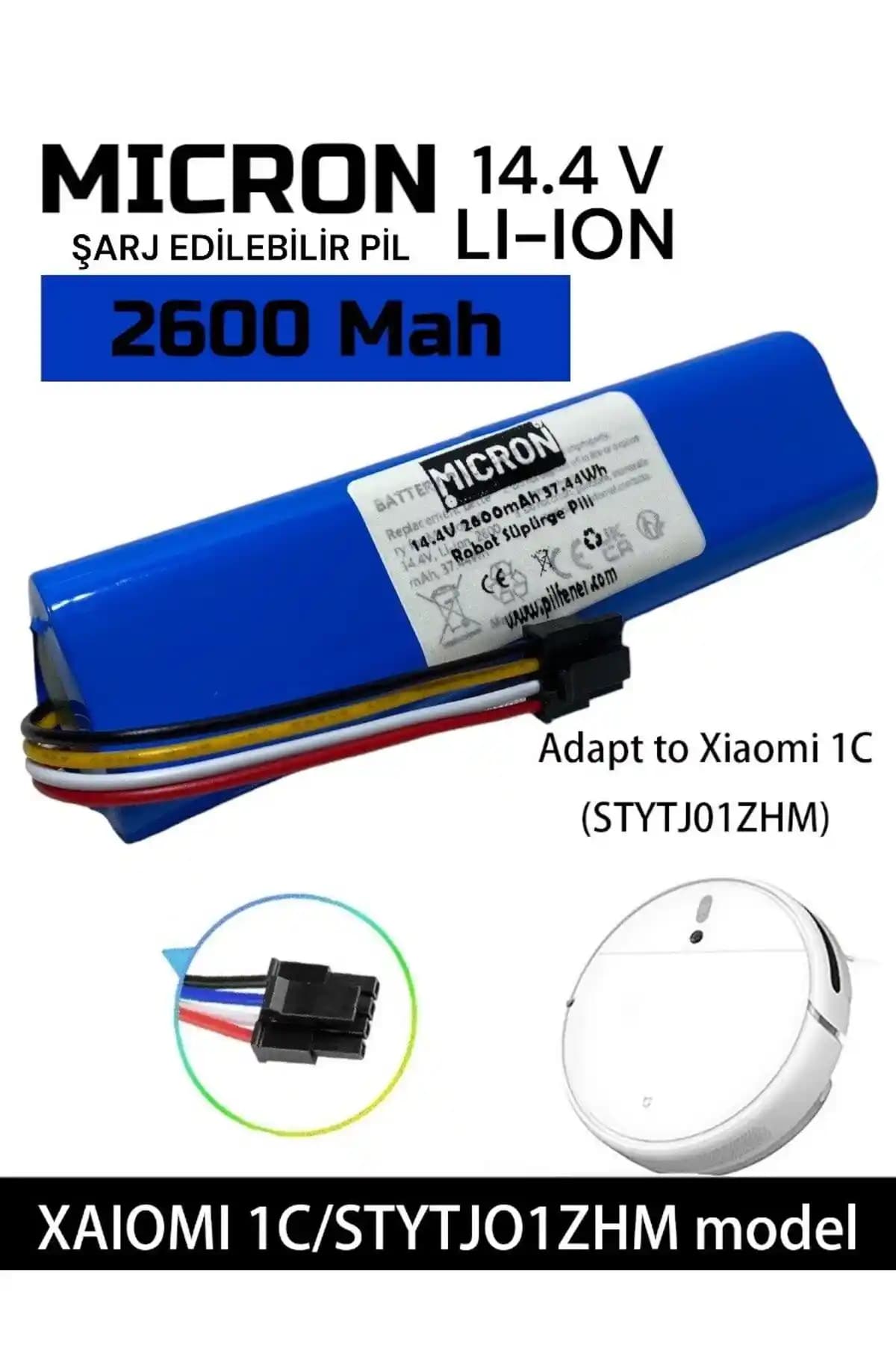 Xiaomi Mi Vacuum Mop 1c için yüksek performanslı şarj edilebilir batarya