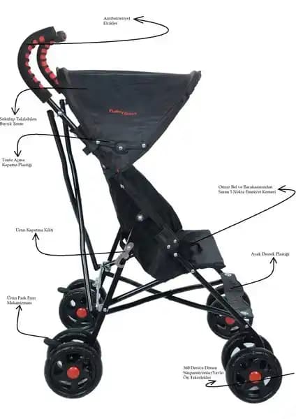 Babybass Pratik Baston Puset: Hafif, Güvenli ve Kolay Kullanımlı Bebek Arabası