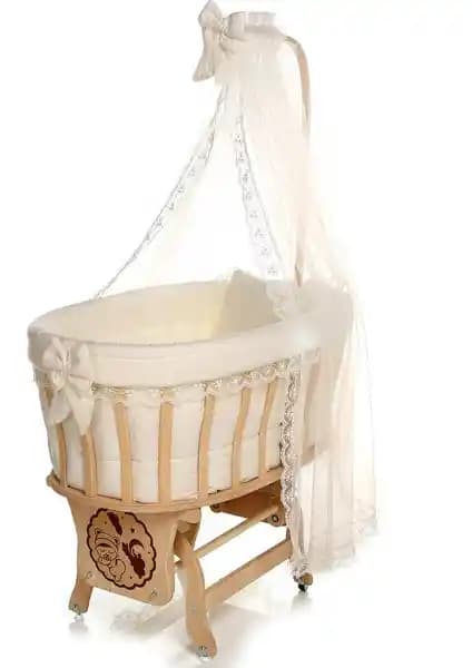 Bebekonfor Doğal Ahşap Anne Yanı Sepet Uyku Setli Beşik Güvenli ve Şık Bebek Uyku Çözümü