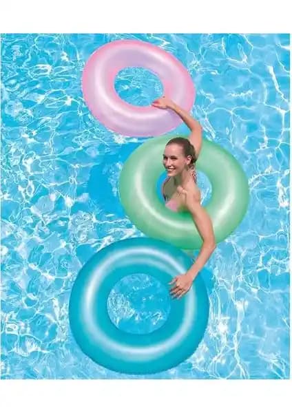 Bestway Fosforlu Renkli Şişme Simit 76 cm ile Plaj ve Havuzda Güvenli Eğlence