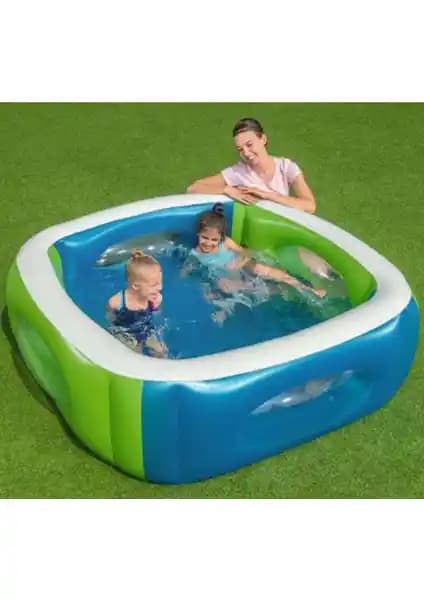 Bestway Renkli Şeffaf Pencereli Çocuk Şişme Havuzu 51132 Güvenli ve Eğlenceli Yaz Aktivitesi