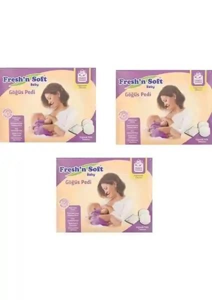 Fresh'n Soft Göğüs Pedi 24 Adet Üçlü Paket Emziren Anneler İçin Pratik ve Hijyenik Çözüm
