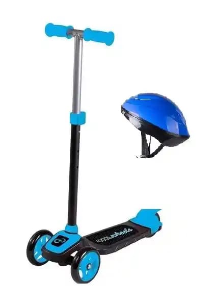 Furkan Toys Cool Wheels 3 Tekerlekli Twist Mavi Scooter ve Güvenlik Kaskı