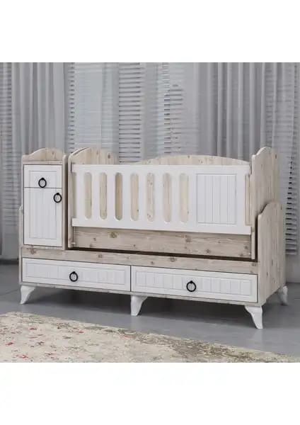 Garaj Home Sude Beyaz Membran Country Asansörlü Beşik: Güvenli ve Çok Yönlü Bebek Beşiği