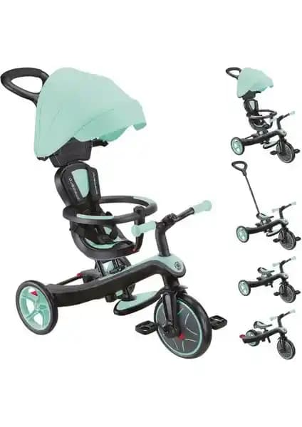 Globber Explorer 4in1 Trike Bisiklet Mint Yeşili - Çok Fonksiyonlu Çocuk Ulaşım Aracı