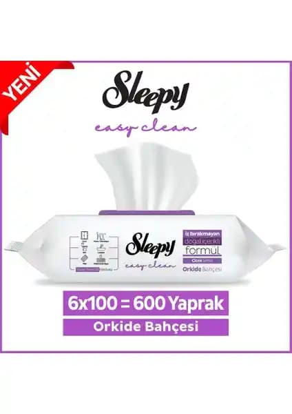 Sleepy Easy Clean Orkide Bahçesi Yüzey Temizlik Mendili Doğal ve Pratik Hijyen Çözümü