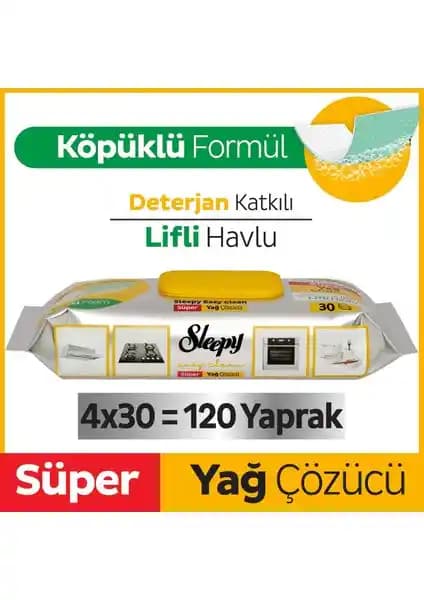 Sleepy Easy Clean Süper Yağ Çözücü Yüzey Temizlik Havlusu ve Mendili: Doğal ve Pratik Mutfak Temizlik Çözümü