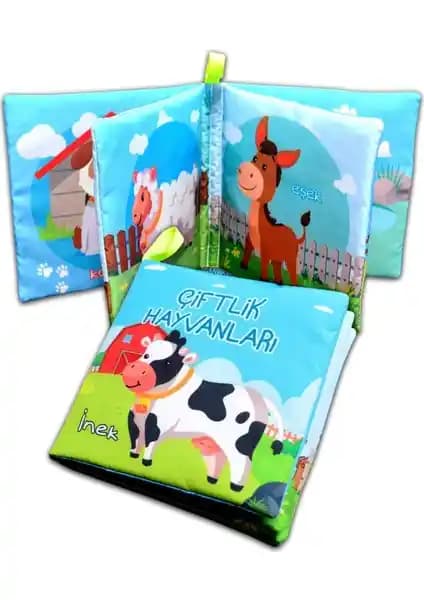 Tox Çiftlik Hayvanları Kumaş Sessiz Kitap - Eğitici ve Dayanıklı Çocuk Oyuncağı