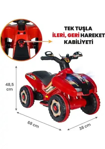 UJ Toys 6V Akülü ATV Ranger Kırmızı Çocuklar İçin Güçlü ve Eğlenceli Sürüş Deneyimi
