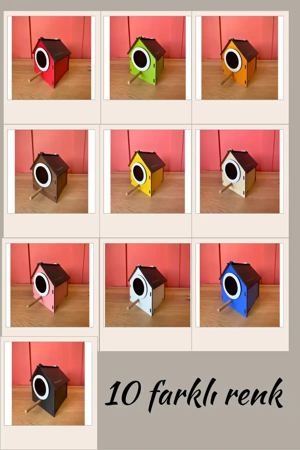 Ahşap Dekoratif Kuş Evi Yuvası - Doğa Dostu Bahçe ve Balkon Dekorasyonu