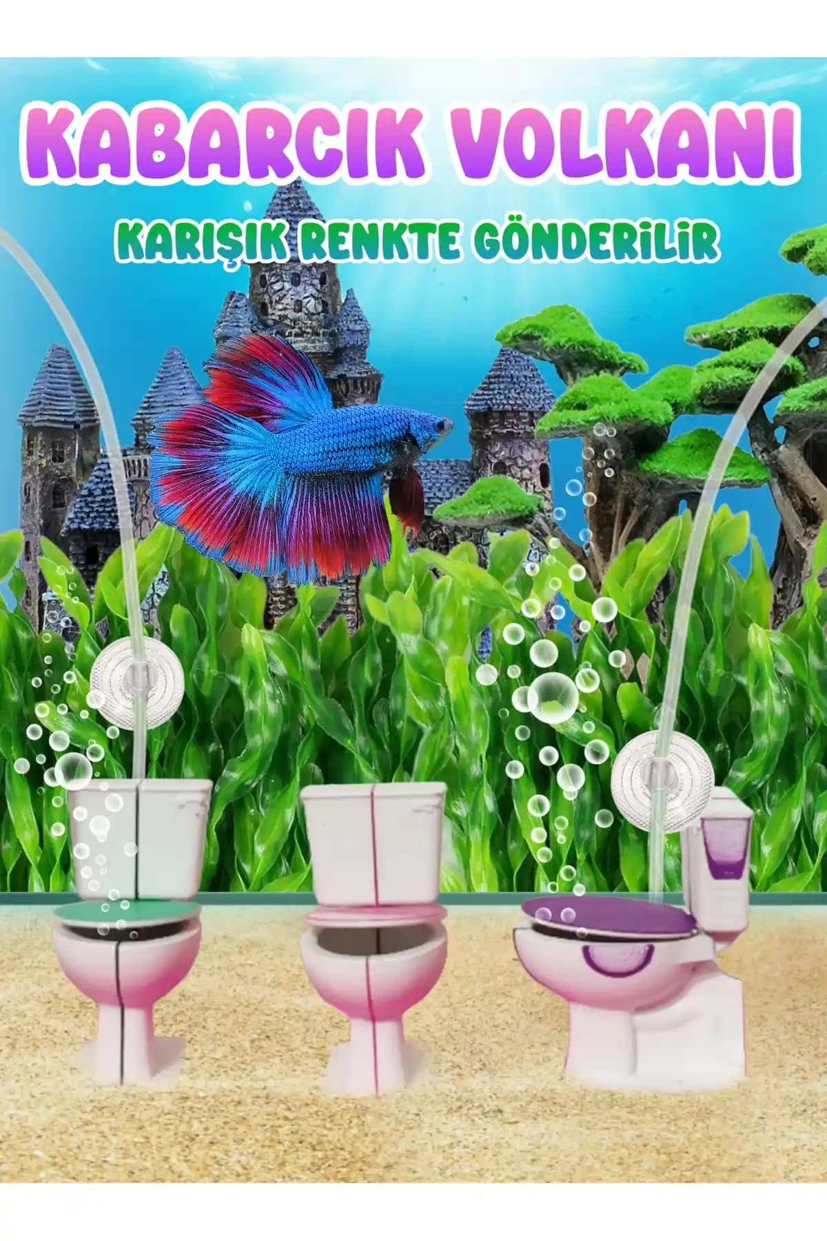 Akvaryum Beta Balık İçin Kabarcık Volkanı: Estetik ve Fonksiyonel Dekor Seçenekleri