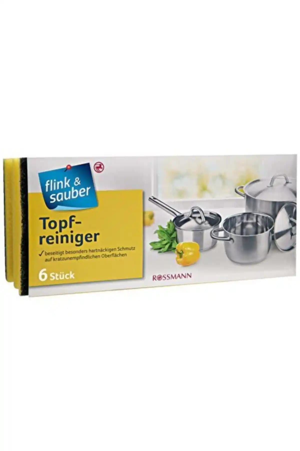 Flink & Sauber Alman Kalitesinde Dayanıklı Bulaşık Süngeri Çok Yönlü Temizlik İçin Uygun