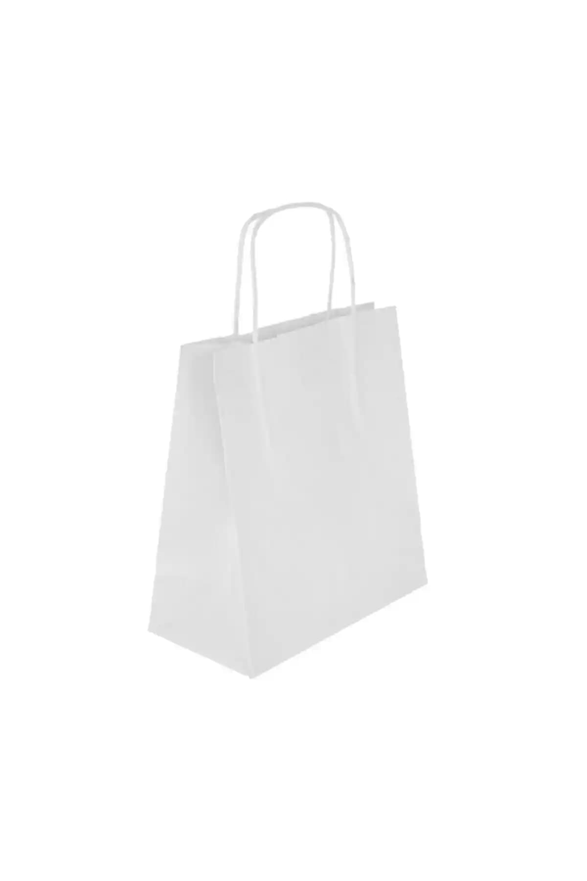 Kraft Beyaz Çanta 18x8x24 İşletmeler İçin Pratik ve Dayanıklı Paket Çözümü