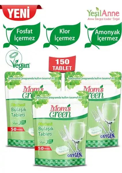 Mom's Green 3’lü Set Doğal ve Çevre Dostu Bulaşık Makinesi Tableti Ürün Tanıtımı