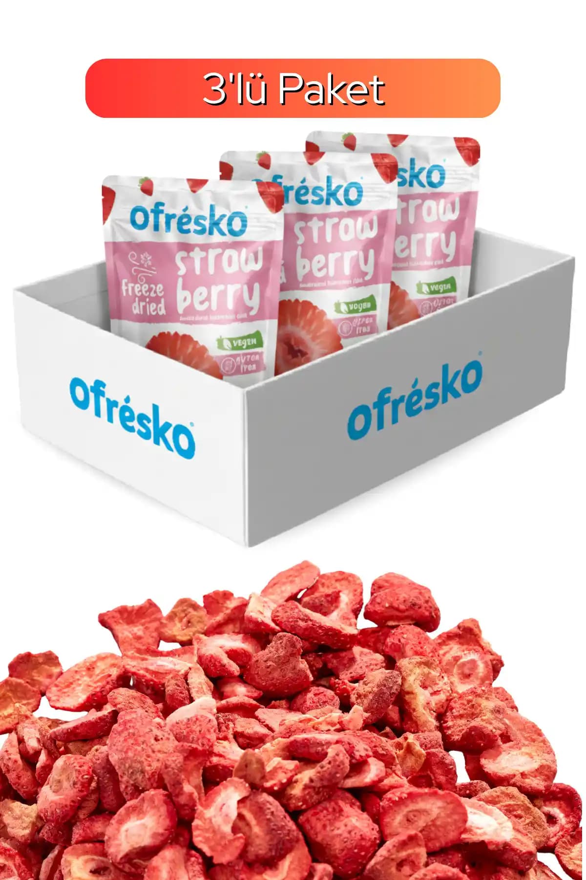 Ofrésko Çilek Dondurularak Kurutulmuş Meyve Cipsi Sağlıklı ve Lezzetli Atıştırmalık Seçeneği