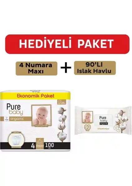 Pure Baby Organik Pamuklu Bezler Karşılaştırması: 4 Numara Maxi ve 5 Numara Junior