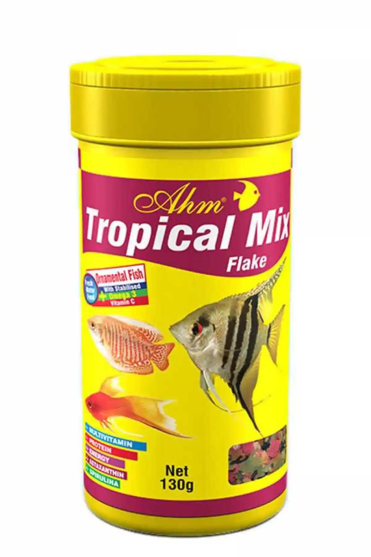 Tropikal Balıklar İçin Sağlıklı ve Dengeli Pul Yem Ahm Tropical Mix Flake Food