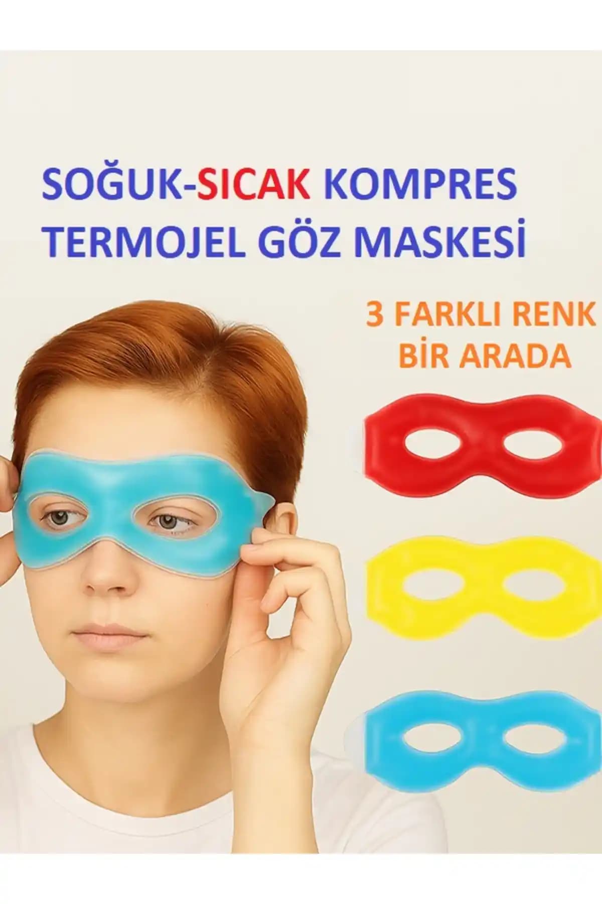 Vanaca Grup 3'lü Renkli Termo Jel Göz Maskesi Sıcak Soğuk Terapisi ve Rahatlık