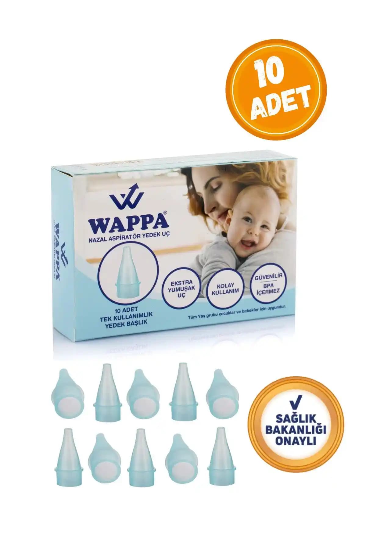 WAPPA Otribebe ve Brunobaby Uyumlu Nazal Burun Aspiratörü Yedek Uçları Güvenli ve Konforlu Bebek Bakımı