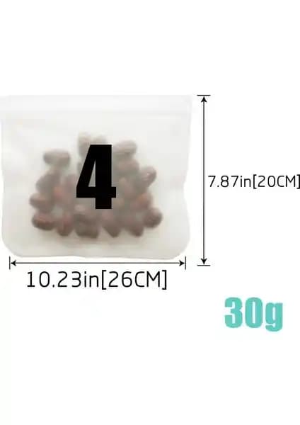 Yaci Shop 10.23X7.87 İnç Şeffaf Buzlu Peva Gıda Saklama Çantası Fonksiyonel ve Estetik Tasarım