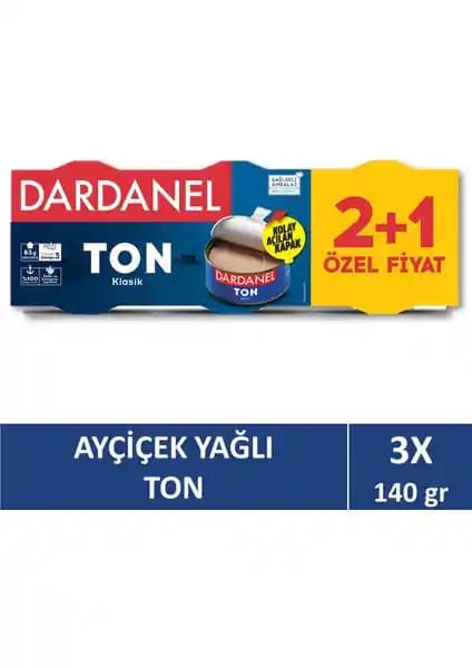 3x140 g Dardanel Ayçiçek Yağlı Ton Balığı Konservesi – Pratik Protein Kaynağı