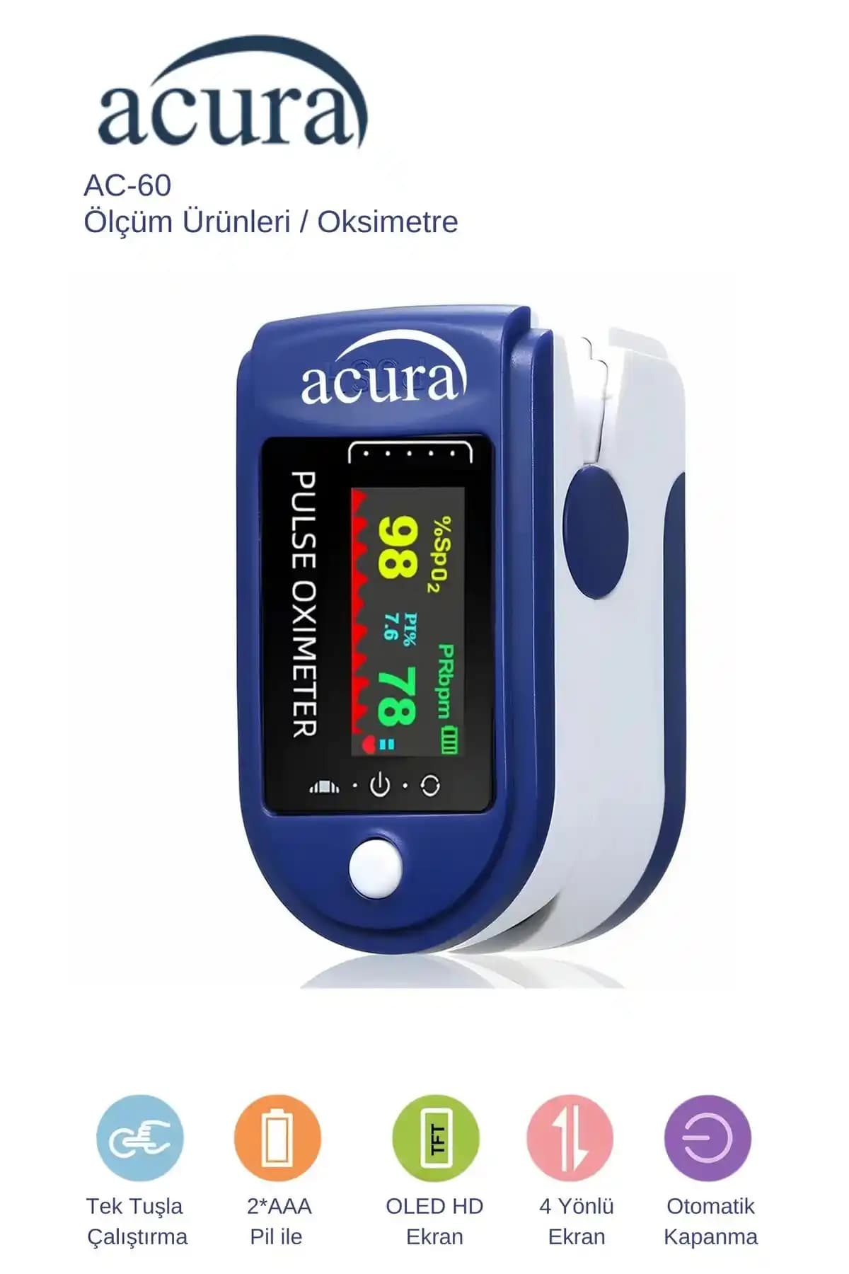 AC-60 Oksimetre İncelemesi ve Rehberi: Taşınabilir Parmak Ucu Nabız ve Oksijen Ölçümü