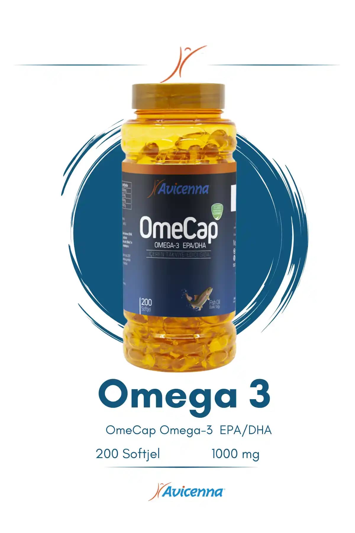 Avicenna Omecap Omega-3 1000 mg Balık Yağı – Aromasız 200 Kapsüllü EPA ve DHA Takviye